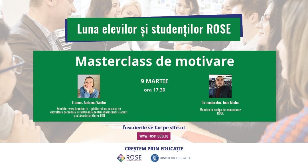 Peste 150 de elevi și studenți au răspuns prezent la masterclass-ul de motivare susținut de Andreea Vasiliu